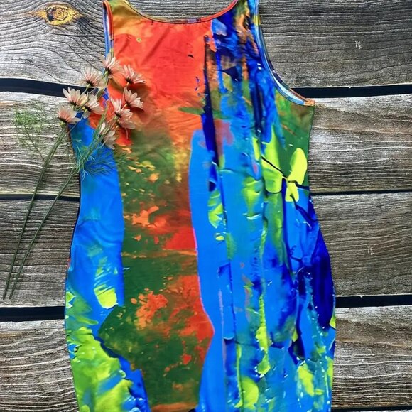 Women's Plus Size Bodycon Holiday Vacation Beach Summer Party Tank Dress 16W 20W - Picture 3 of 10